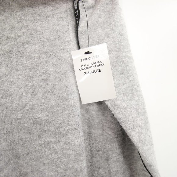 2-Piece Set Juicy Couture Terry Cloth Gray Black Short Sleeve Top Joggers XL - Picture 7 of 15